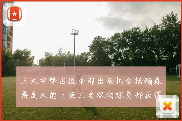 三大中锋占据全部出场机会杨瀚森再度未能上场三名双向球员却获得机会