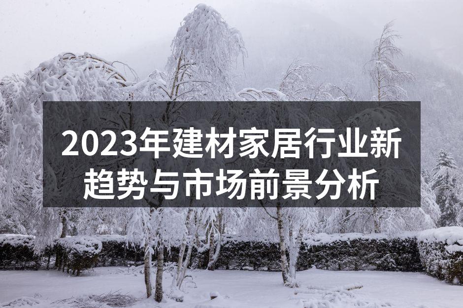 2023年建材家居行业新趋势与市场前景分析